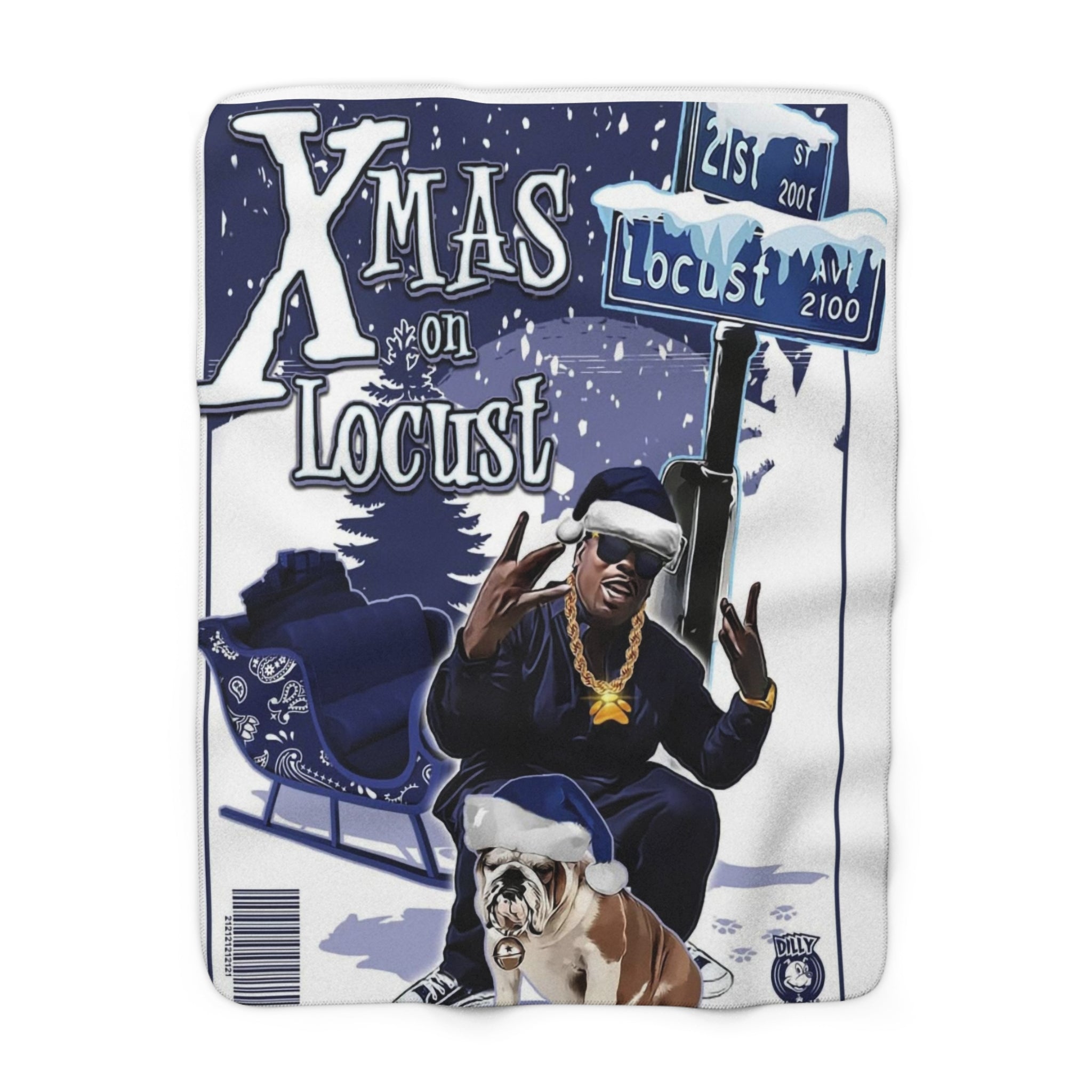 Sherpa Fleece Blanket - Legendary Rapper Daz Dillinger Xmas on 21st and Locust