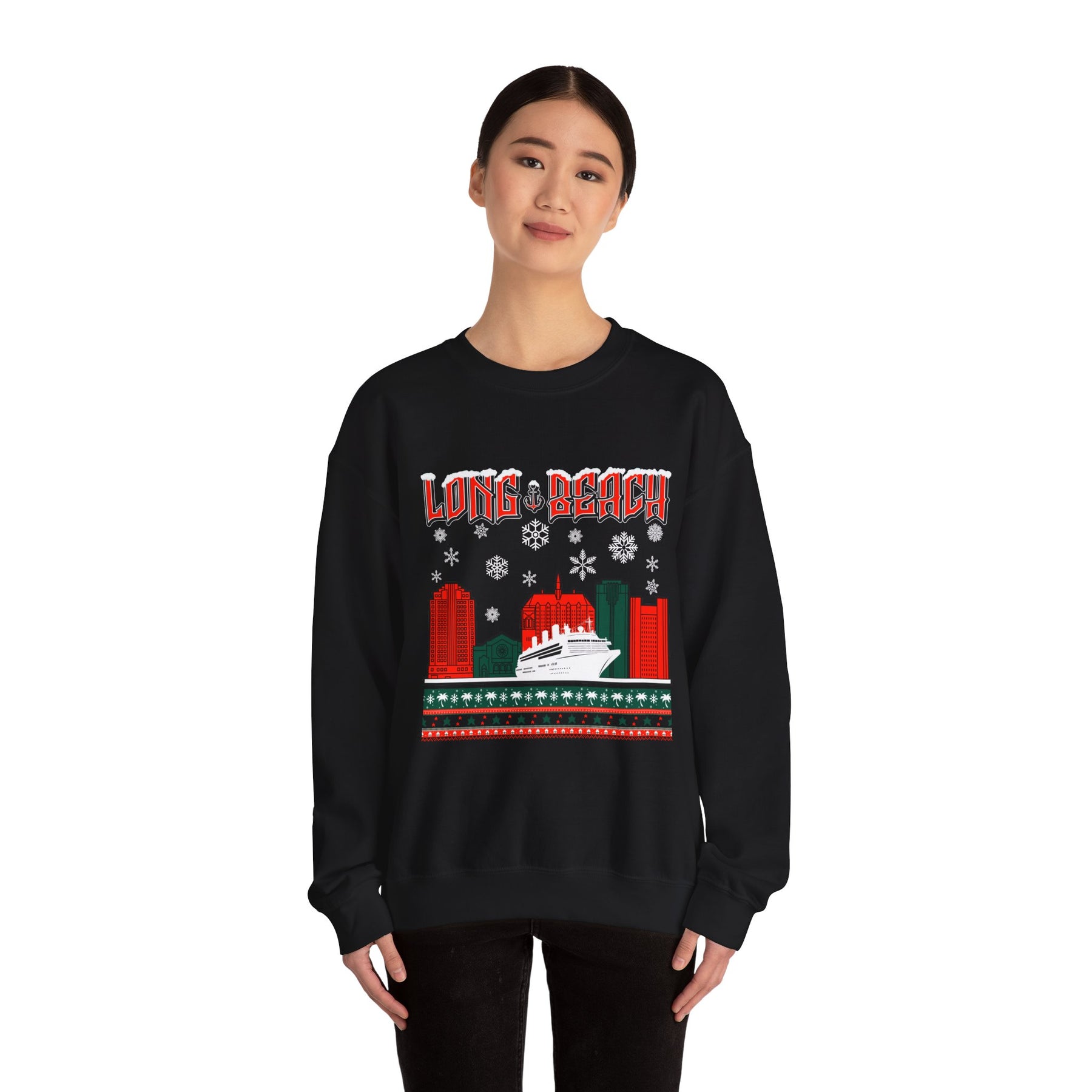 Long Beach Ugly Christmas Crewneck Sweatshirt