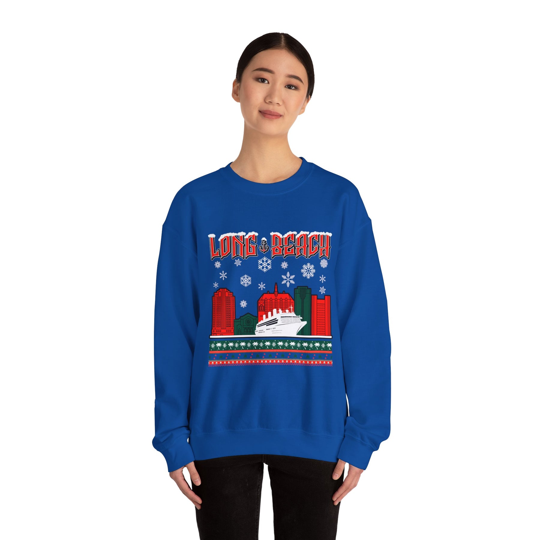 Long Beach Ugly Christmas Crewneck Sweatshirt